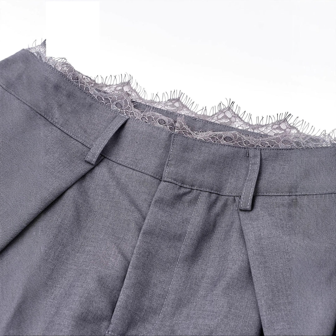 Damen Stylische High-Waist-Hose mit dekorativem Bund Echoarchiv