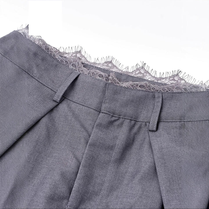 Damen Stylische High-Waist-Hose mit dekorativem Bund Echoarchiv