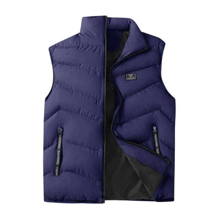 Herren Packbare Microfaser‑Steppweste mit Thermoisolierung, hohem Kragen und sicheren Ziptaschen – Marzano