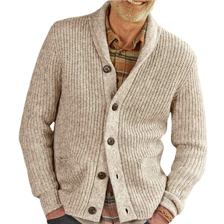 Herren Strickjacke mit klassischem Zopfmuster und bequemen tiefen Taschen Echoarchiv