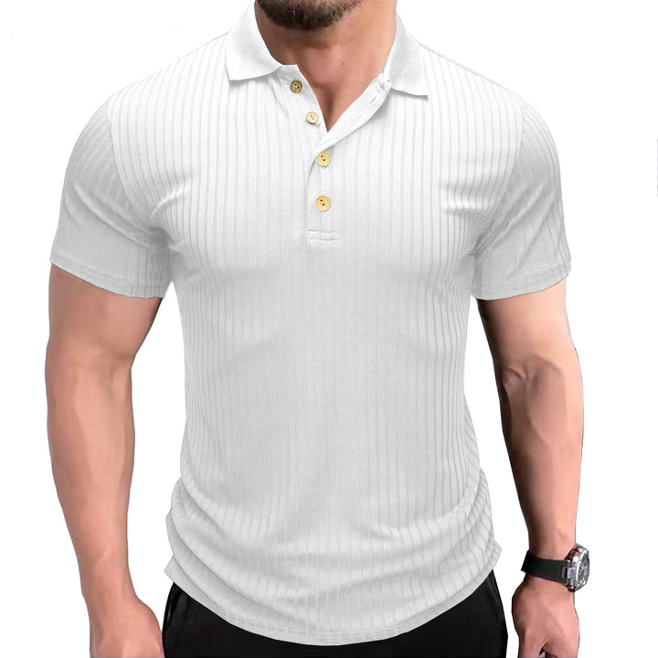 Herren Polohemd mit modernem Rippdesign Echoarchiv