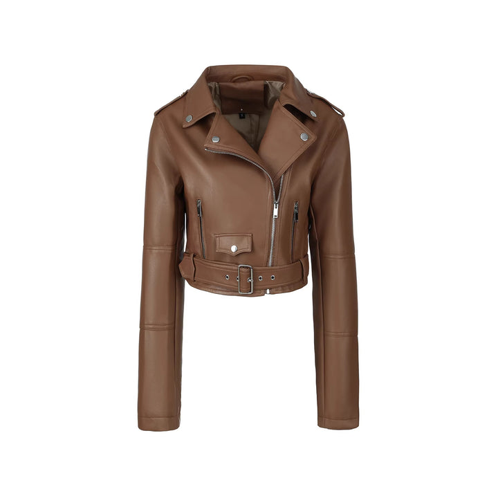 Damen Trendige Bikerjacke mit Gürtel Echo Archiv