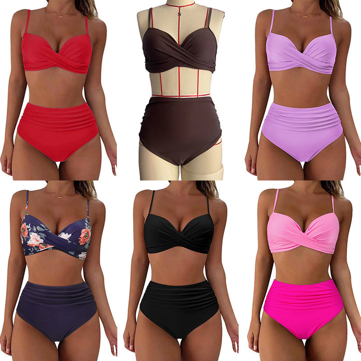 Damen Hochtailliertes Bikiniset mit raffinierten Rüschen Echo Archiv