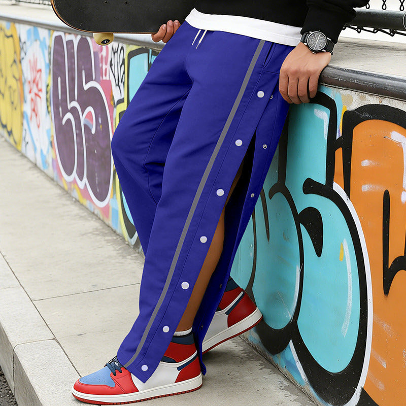 Herren Sportliche Snap-Trackhose mit seitlichen Druckknopfleisten und Tunnelzug Echoarchiv
