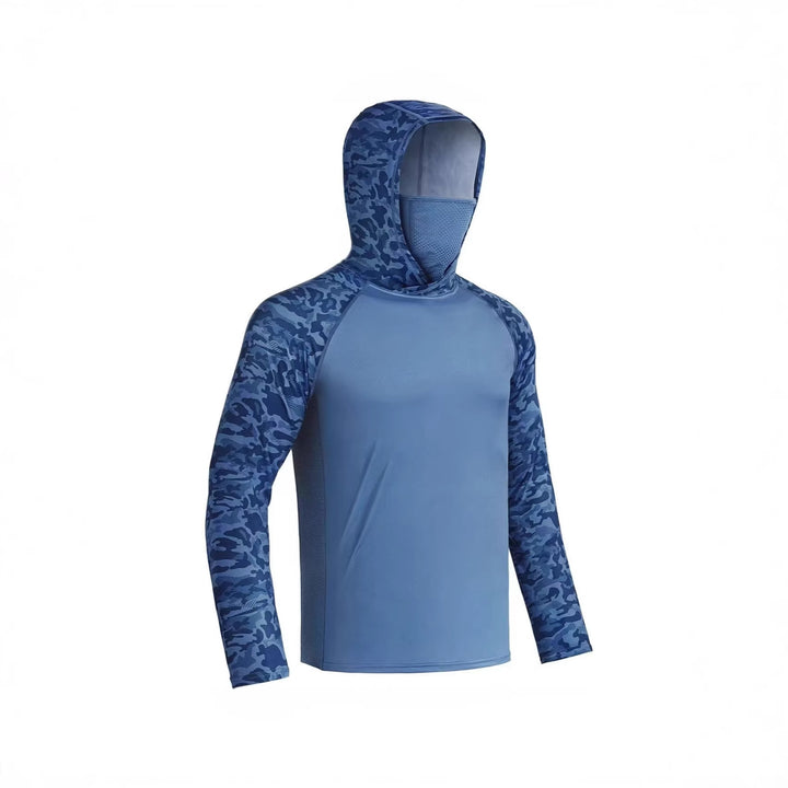 Herren Sportliches Funktionsshirt mit Kapuze und Gesichtsschutz