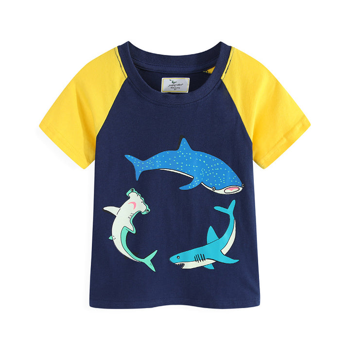 Jungen T-Shirt mit leuchtendem Haifischmotiv Echo Archiv