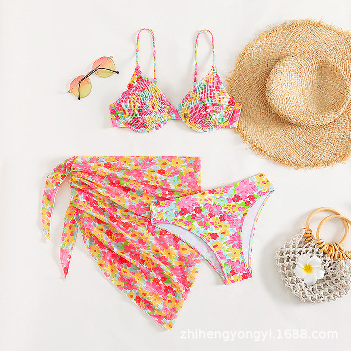 Damen Push-Up Bikini-Set mit floralem Wickelrock Echo Archiv