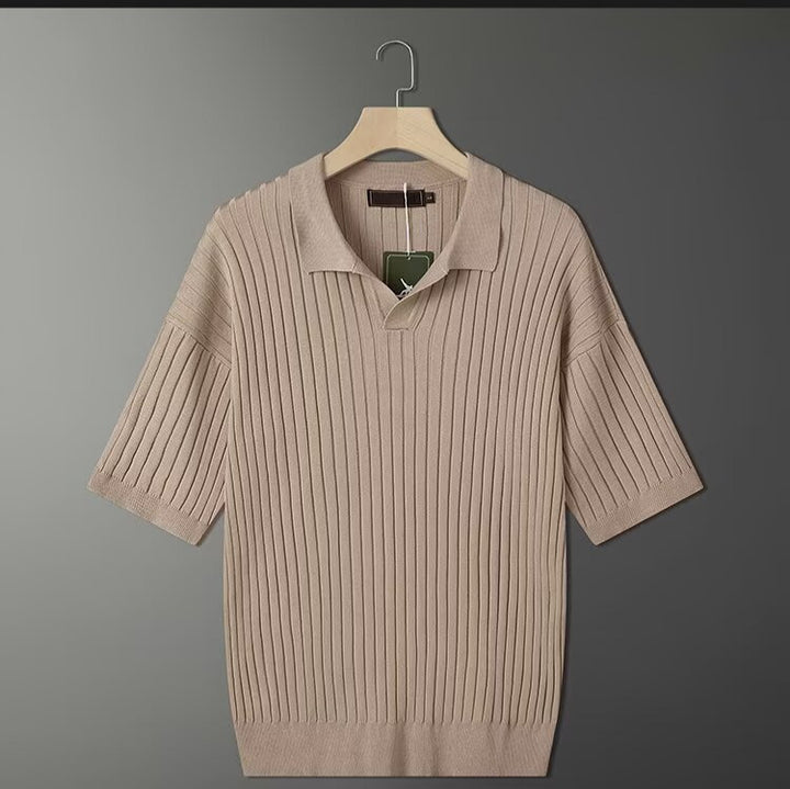 Herren Kurzarm Strick-Polo-Shirt Echo Archive