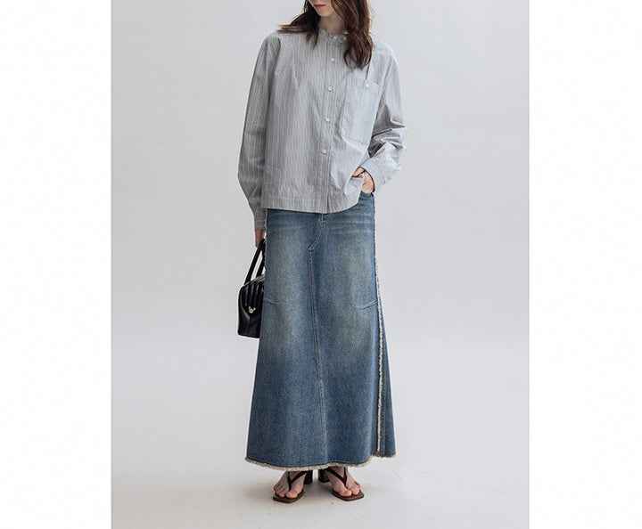 Damen Lässige Jeansmaxikleid Echoarchiv