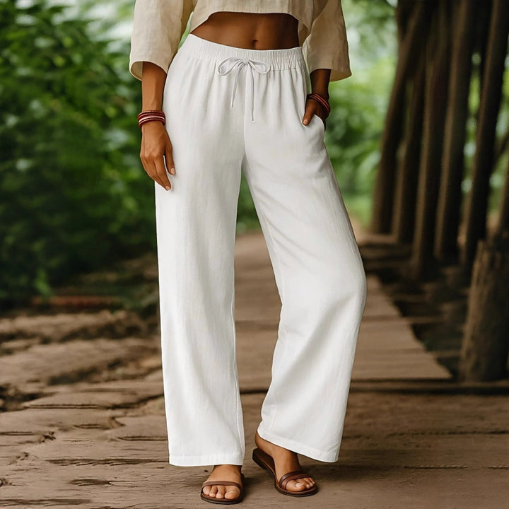 Damen Luftige Freizeithose mit weitem Schnitt und elastischem Bund Echo Archiv