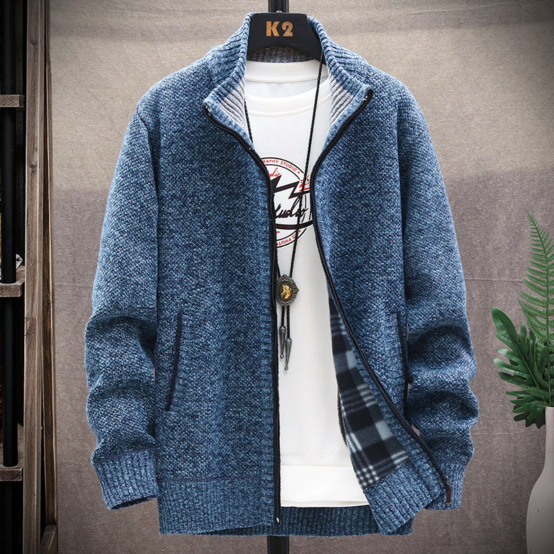 Herren Strickjacke mit Stehkragen und Taschen Echoarchiv