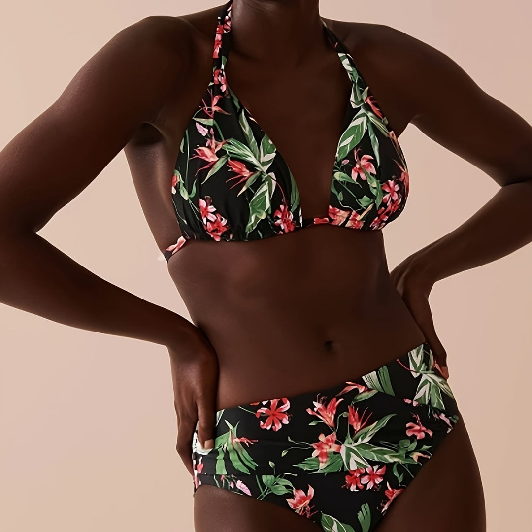 Damen Bunt gemusterter Triangel-Bikini Echo Archiv