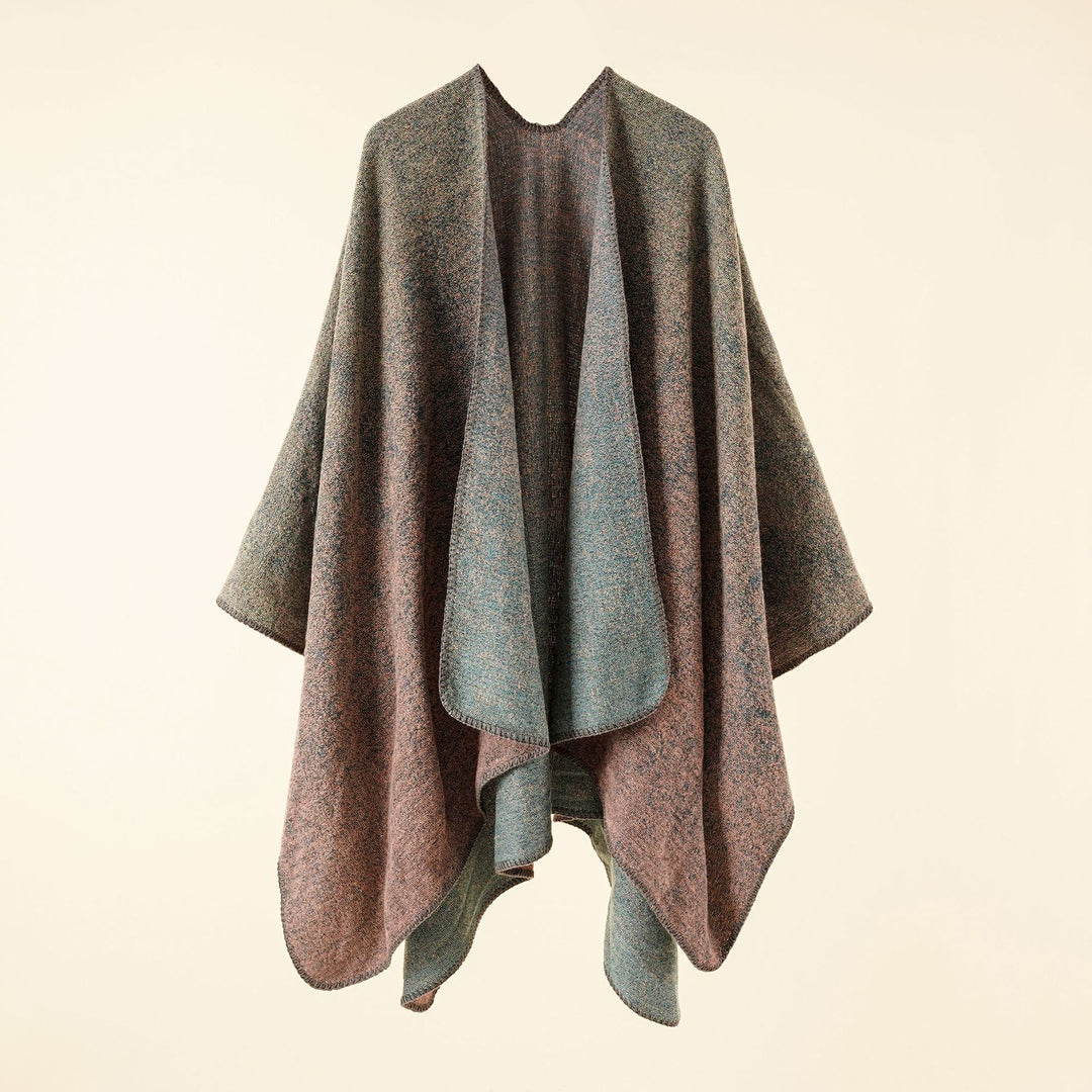 Damen Jacquard Poncho mit Paisley‑Muster – Avérine