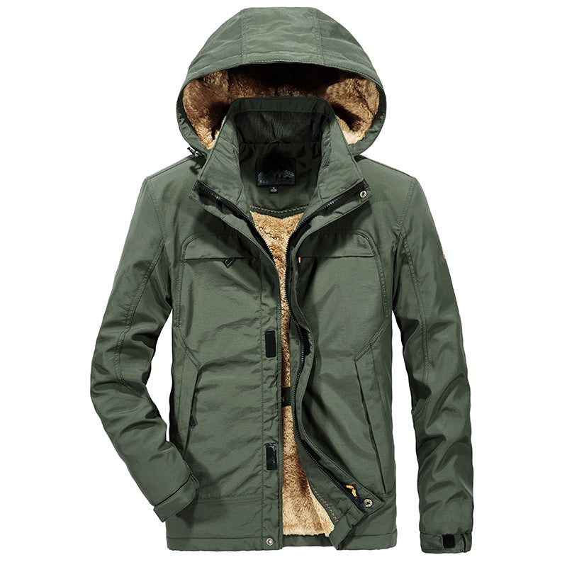 Herren Warme Gefütterte Winterjacke mit Kapuze und Teddyfutter – Marzano