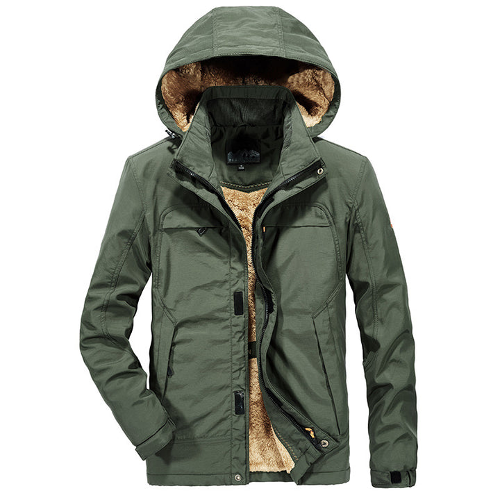 Herren Warme Gefütterte Winterjacke mit Kapuze und Teddyfutter – Marzano