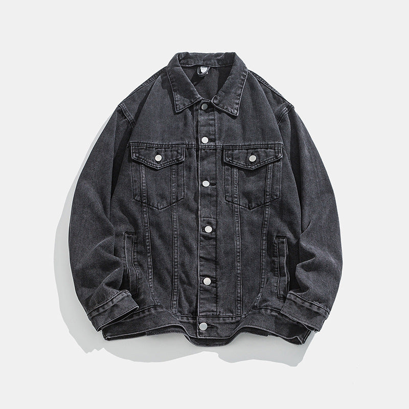 Herren klassische Denim Jacke mit schmalem Schnitt Echoarchiv