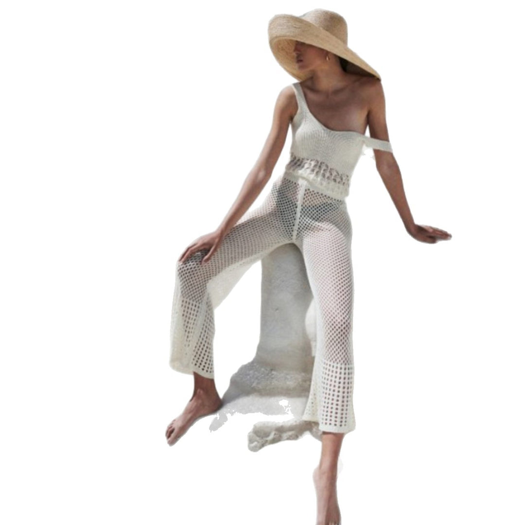 Damen luftiges Cropped-Häkeloberteil und Hochtaillierte Netzhose Echo Archiv