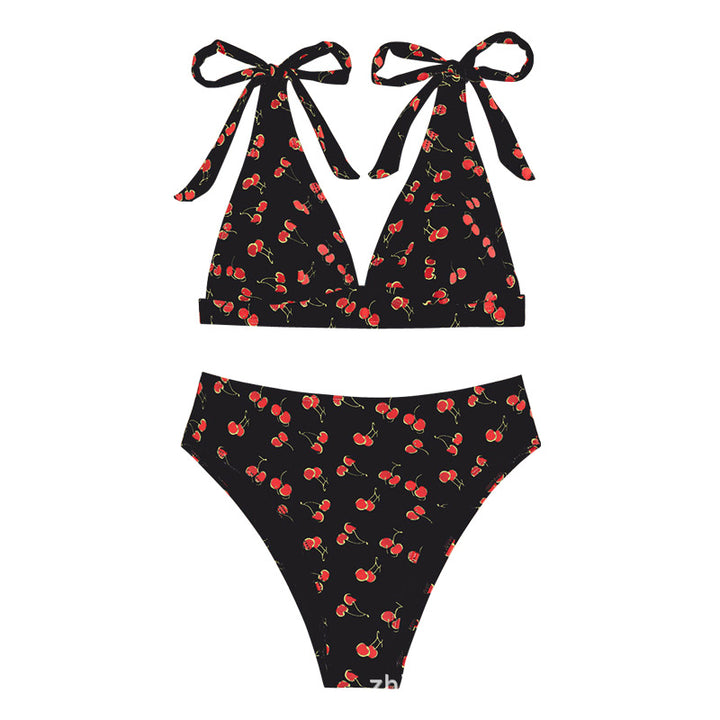 Damen Triangel-Bikini mit verspieltem Kirschmotiv Echo Archiv