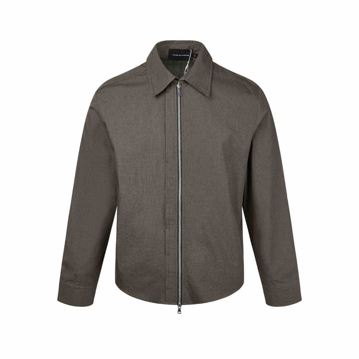 Herren Kurzjacke mit Hemdkragen, Zwei‑Wege‑Reißverschluss und feiner Struktur Echoarchiv
