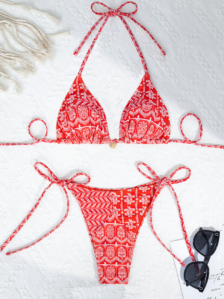 Damen Triangel-Bikini mit modischem Bindeband und strapazierfähigem Stoff Echo Archiv