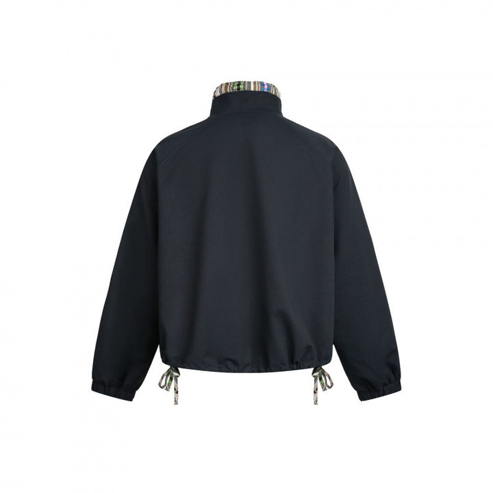 Damen Kurztaillierte Bomberjacke mit Stehkragen und gemustertem Innenfutter Echo Archiv
