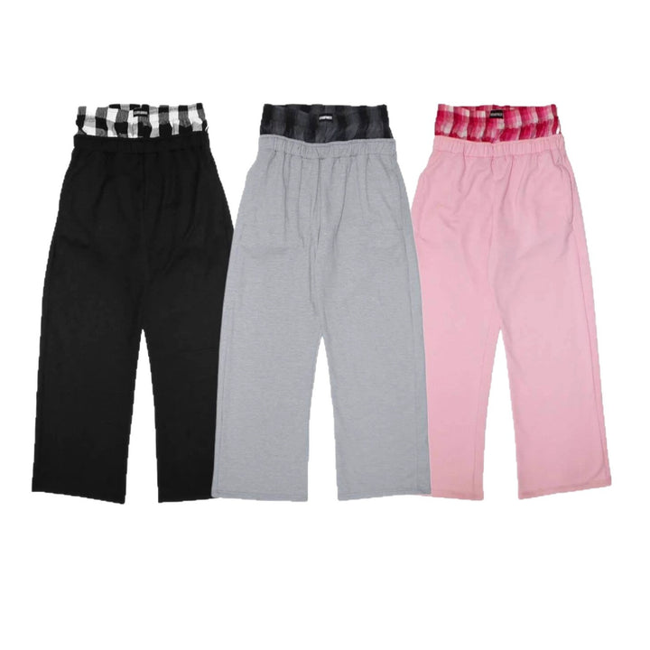 Damen nan lässige Jersey-Loungehose mit elastischem Bund und weitem Bein Echo Archiv