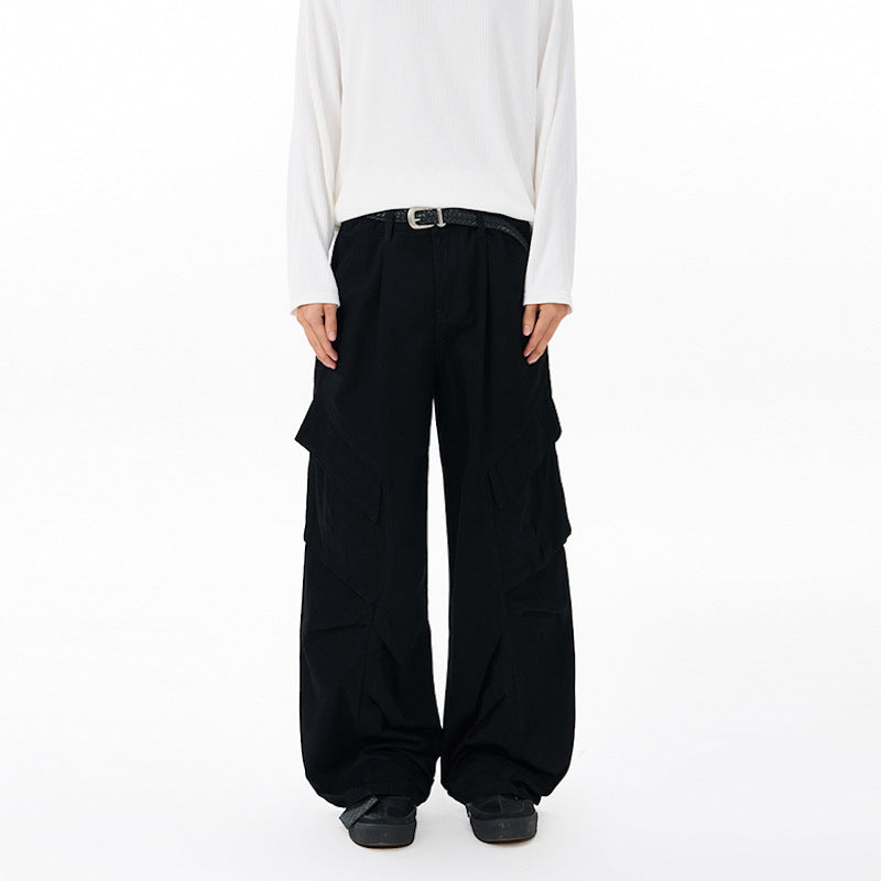 Herren weite technische Multi-Pocket Cargohose im Palazzoschnitt Echo Archiv