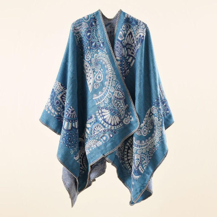 Damen Jacquard-Überwurf mit Paisley-Muster und offenem Kimono-Fall Echo Archiv