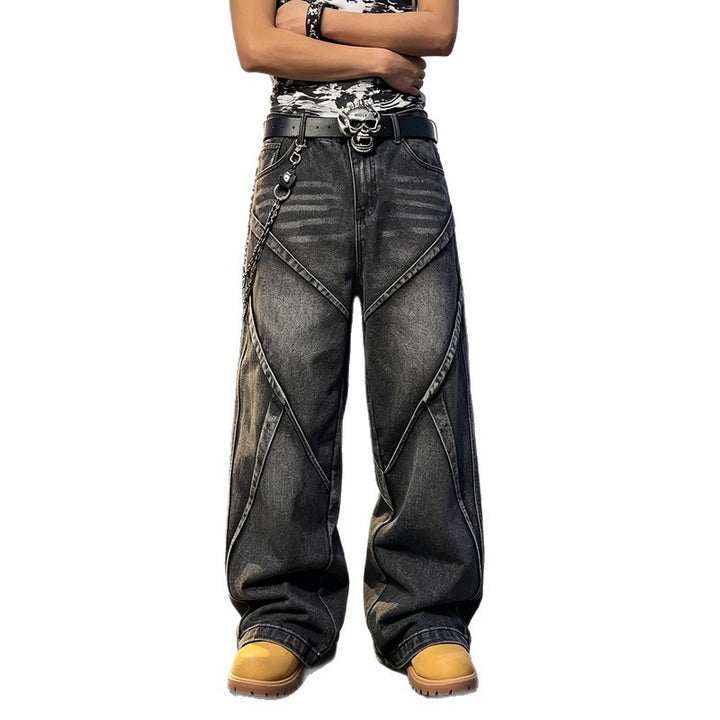 Damen Modische Baggy-Jeans mit einzigartigen Nähte Echoarchiv