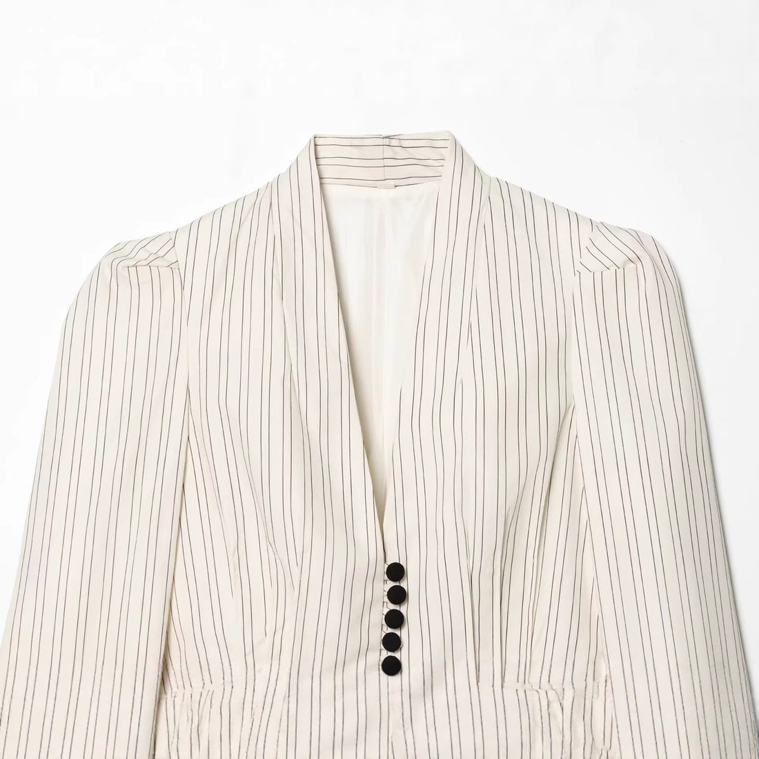 Damen Taillierter Nadelstreifen-Blazer mit Schalkragen und Schößchen Echo Archiv