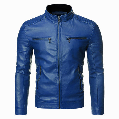 Herren Sportliche Lederjacke mit Stehkragen Echo Archiv