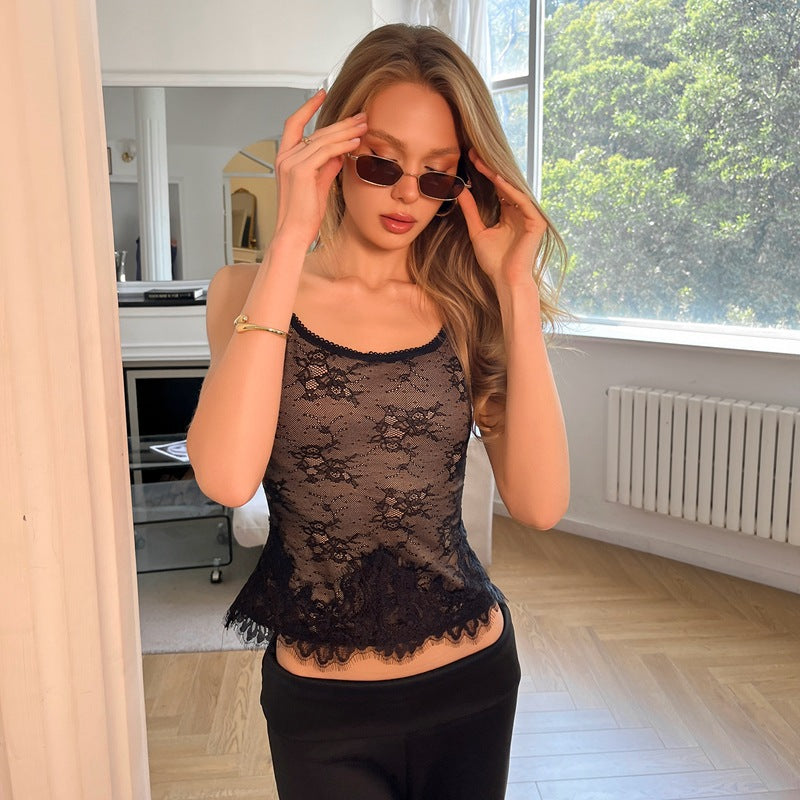 Damen Spitzen-Cami-Top mit zarten Details Echo Archiv