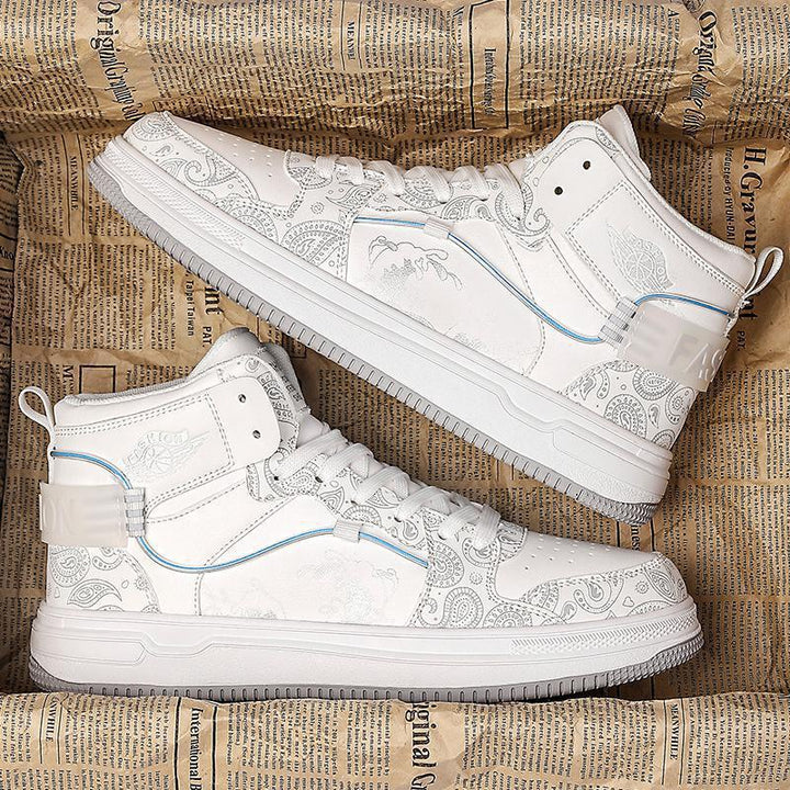 Herren High-Top Sneaker mit Paisley-Print und Drachenapplikation Echoarchiv
