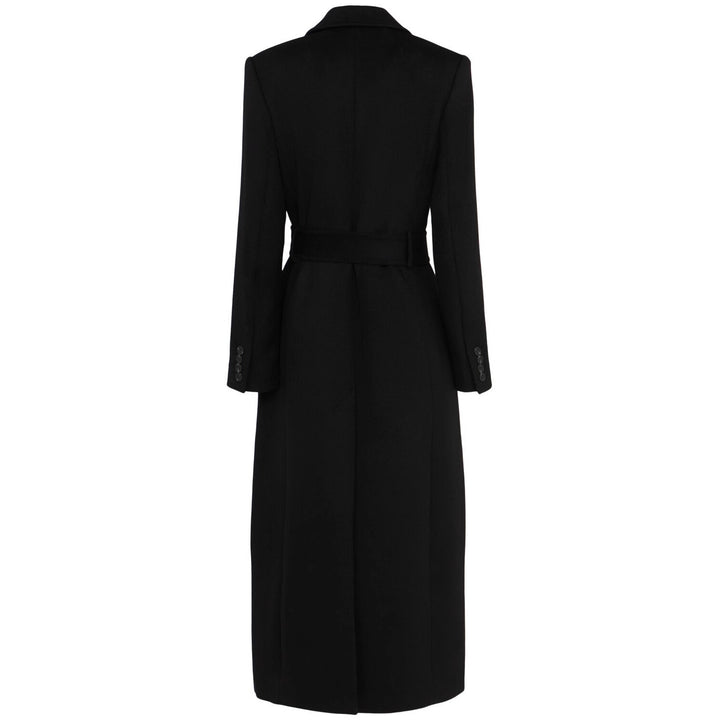 Damen Longline Doppelreihiger Wollmix-Mantel mit tailliertem Schnitt und Stoffgürtel Echoarchiv