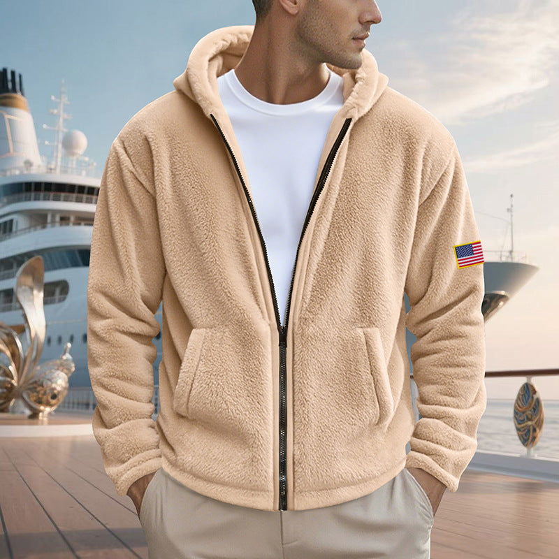 Herren Fleecejacke mit durchgehendem Reißverschluss und praktischen Taschen Echoarchiv