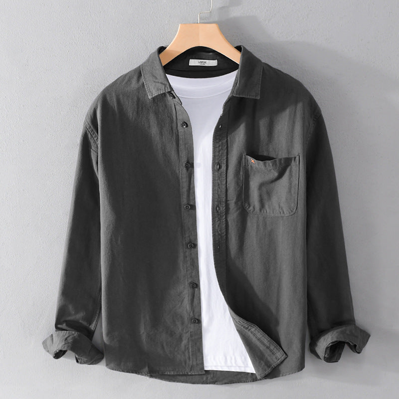 Herren Leichtes Baumwoll-Overshirt im Relaxed-Fit mit Brusttasche Echoarchiv