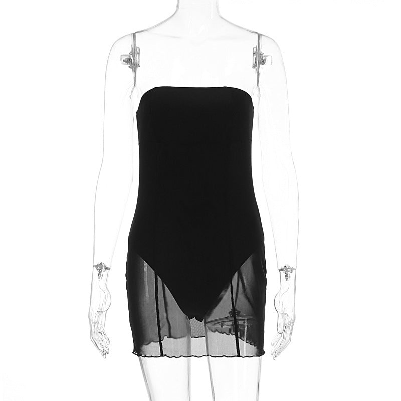 Damen Figurumspielendes Minikleid mit transparentem Unterrock Echo Archiv