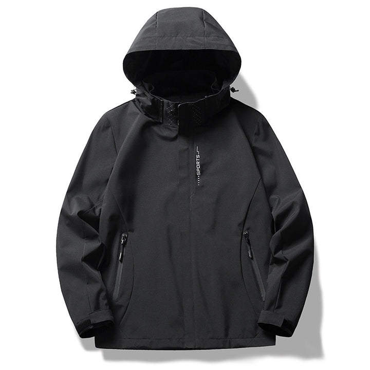 Herren wind- und wasserabweisende Softshell-Kapuzenjacke mit verdeckter Reißverschlussblende Echo Archiv