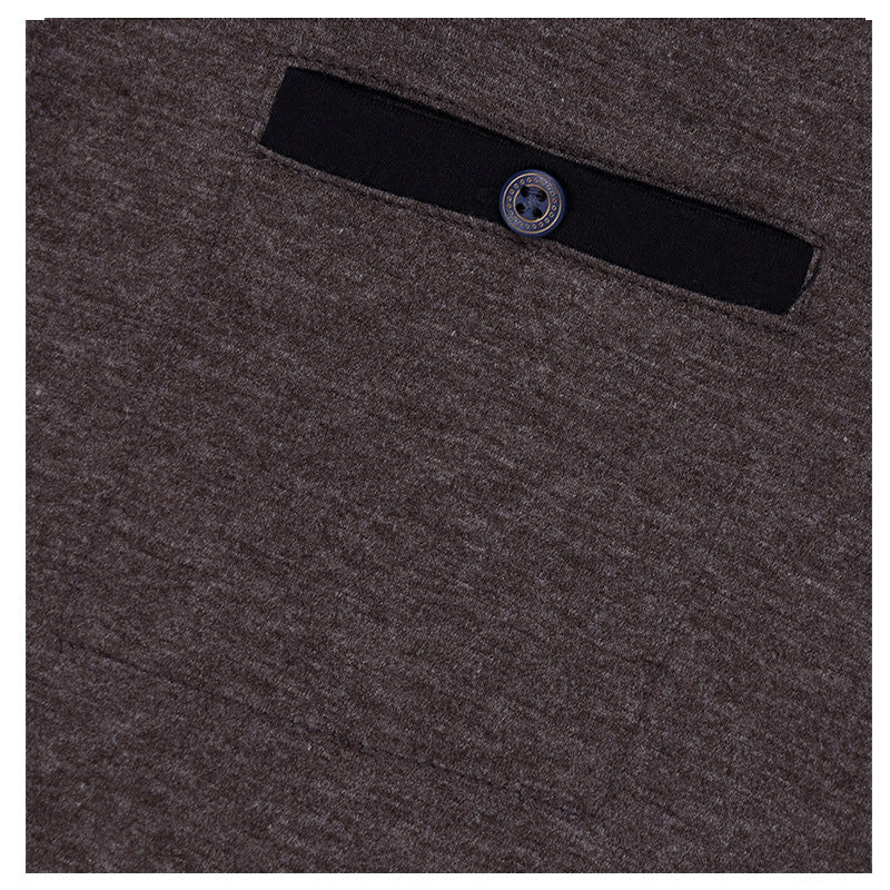 Herren Kurzarm Henley-Shirt mit hochwertiger Knopfleiste und Brusttasche Echoarchiv