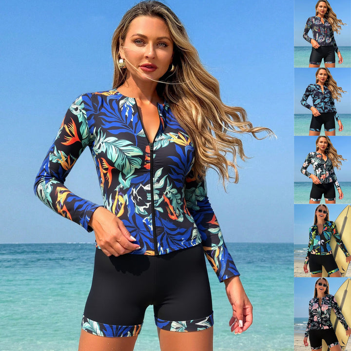 Damen Langarm Surfanzug mit floralem Design Echo Archiv
