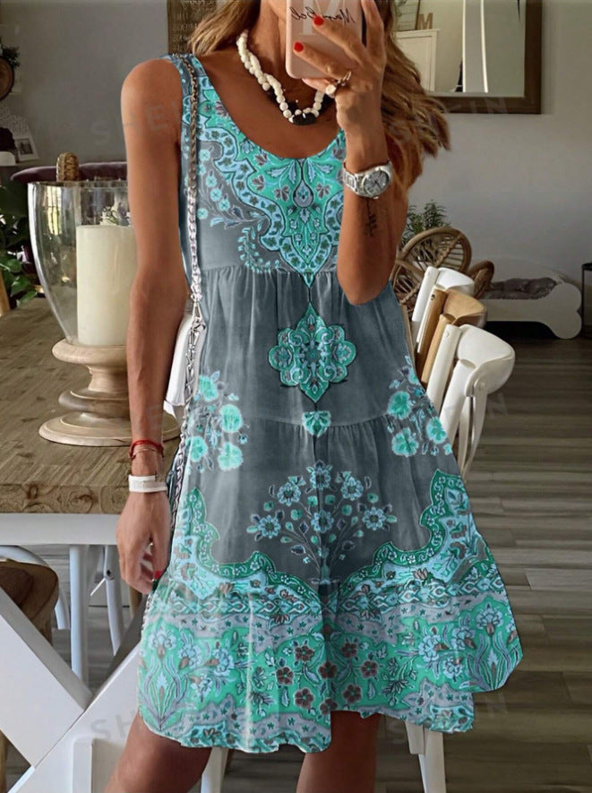 Damen Sommerkleid mit floralem Druck und fließendem Schnitt Echoarchiv