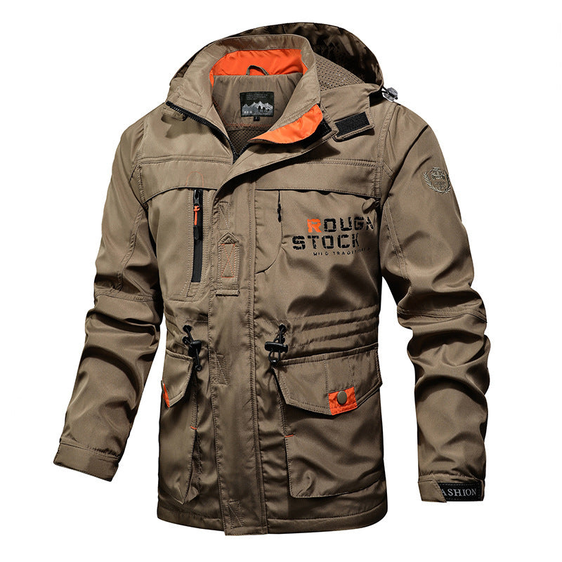 Herren wasserabweisender Fieldparka mit Mesh-Innenfutter, Multifunktionstaschen und Kordelzug Echo Archiv