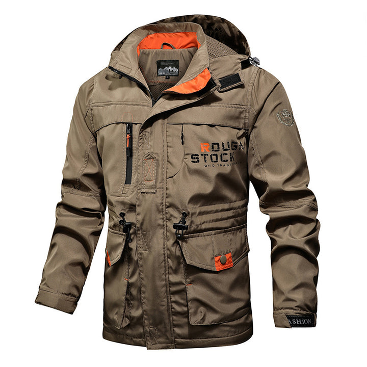 Herren wasserabweisender Fieldparka mit Mesh-Innenfutter, Multifunktionstaschen und Kordelzug Echo Archiv