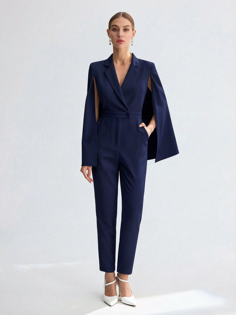 Damen Eleganter Jumpsuit mit Cape-Detail Echo Archiv