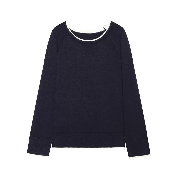 Damen Feiner Raglan-Pullover mit Rundhals und Lagenoptik Echo Archiv