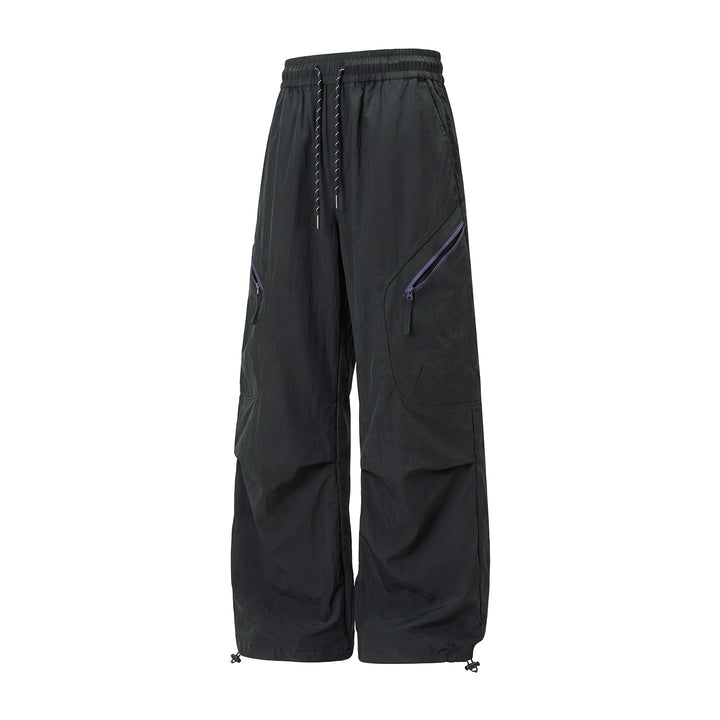 Unisex Weite Outdoor-Cargohose mit Kordelzugbund, schrägen Reißverschlusstaschen und verstellbarem Beinabschluss Echo Archiv