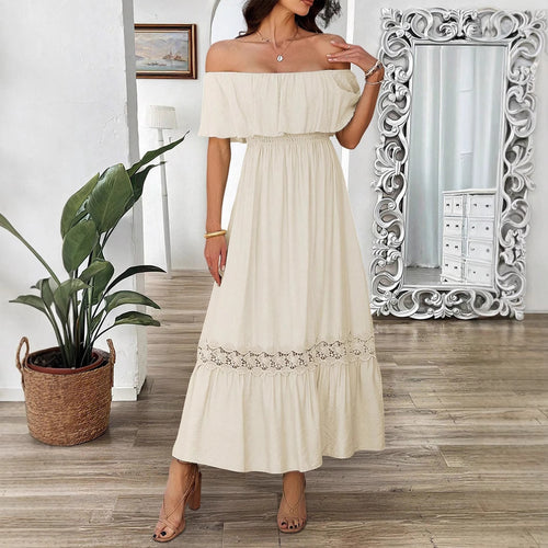 Damen Off-Shoulder Maxikleid mit Rüschendetails Echo Archiv