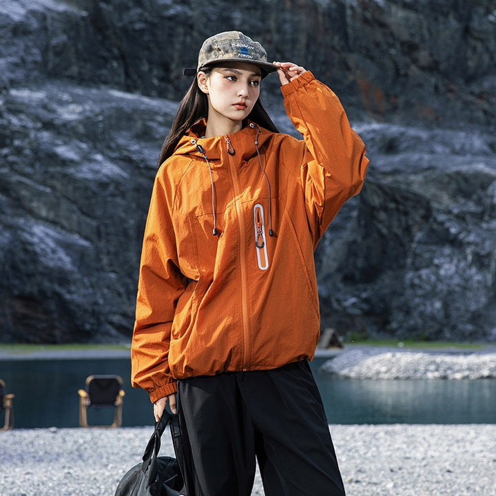 Herren Atmungsaktive Kapuzen-Fieldjacke mit verstaubarer Kapuze und reflektierendem Brustreißverschluss Echoarchiv