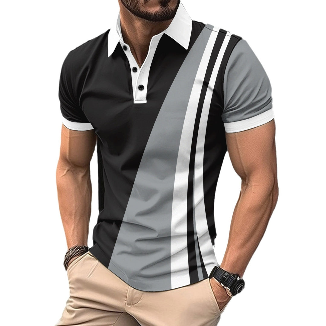 Herren Poloshirt mit modernem Grafikdesign Echoarchiv