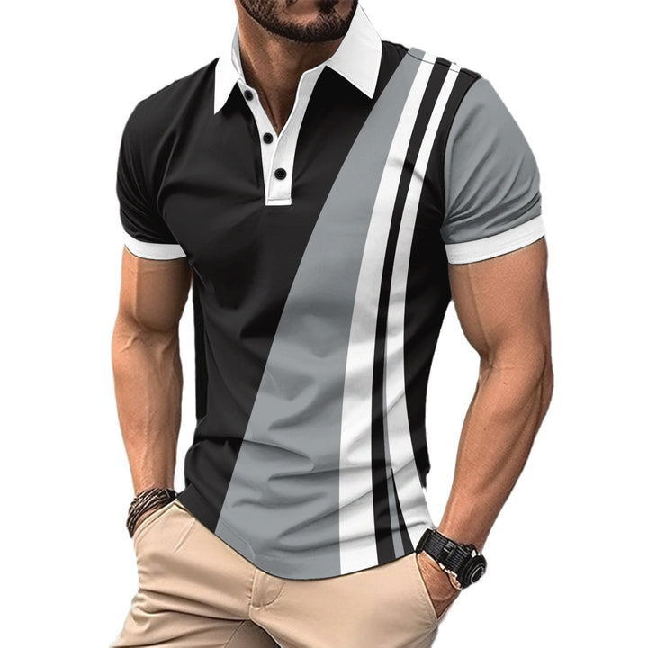 Herren Poloshirt mit modernem Grafikdesign Echoarchiv